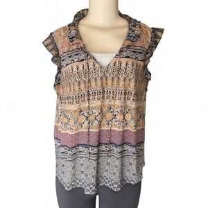 Lucky Brand Boho Sleeveless Top – Size XL